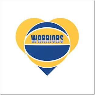 Heart Shaped Golden State Warriors Basketball Posters and Art